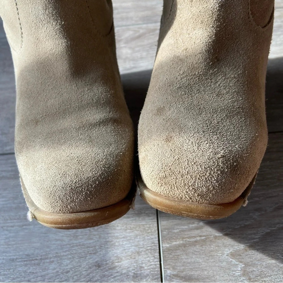 Maxine of Canada Genuine Fur Suede  Leather Square Toe Foldover Boots - Picture 4 of 15